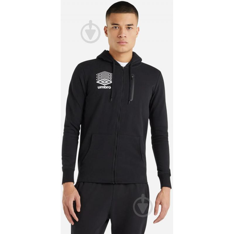 UMBRO Толстовка на блискавці чоловіча  Terrace Zip Hoodie 66423U-060 M Чорна (5063178022620) - зображення 1