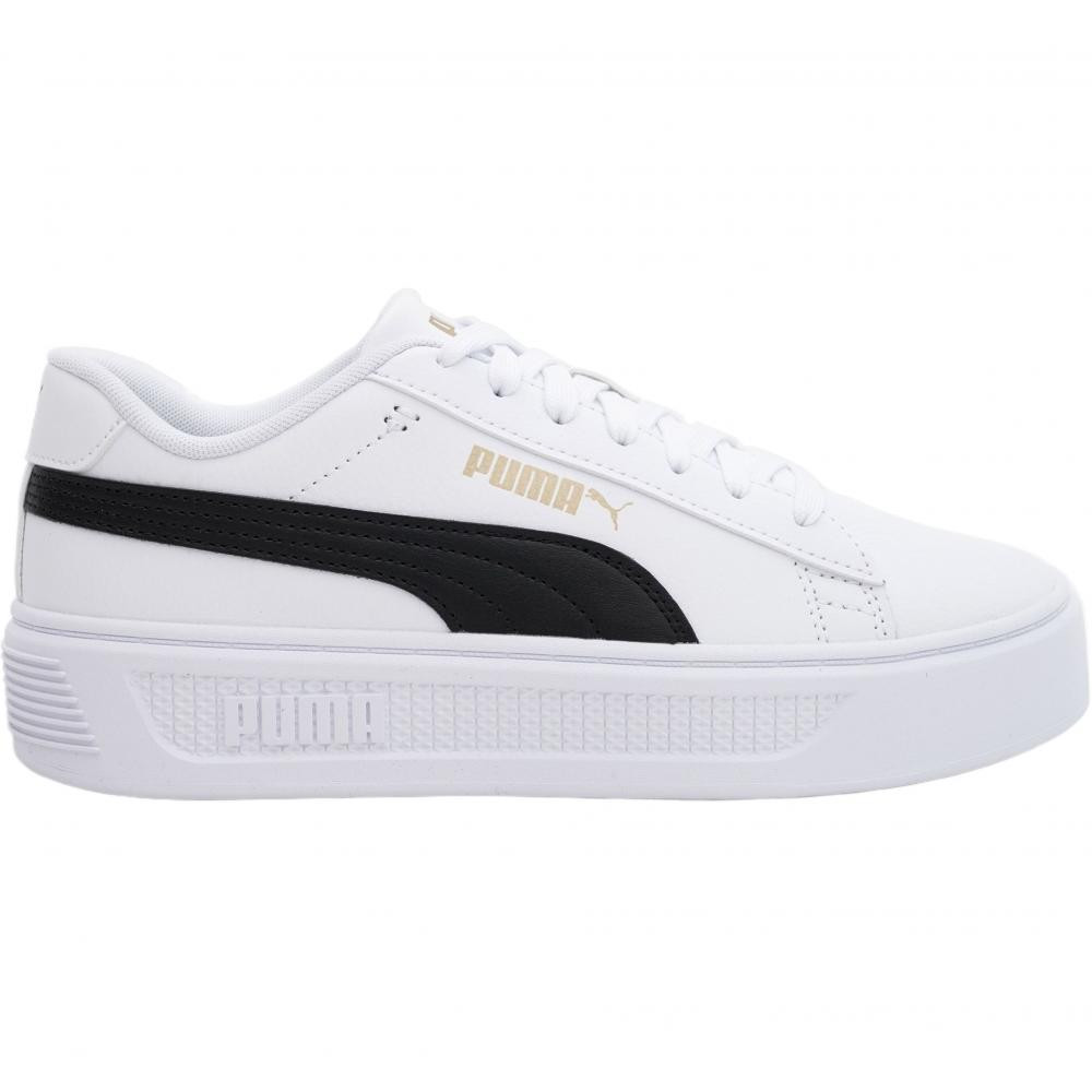 PUMA Жіночі кеди низькі  Smash Platform v3 39075804 38.5 (5.5UK) 24.5 см White-Black-Gold (4065452640453) - зображення 1