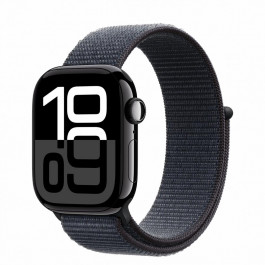   Apple Watch Series 10 GPS + Cellular 42mm Jet Black Aluminum Case w. Ink S. Loop (MWX83)