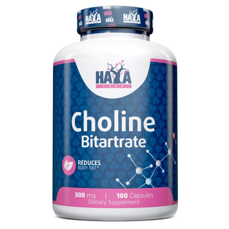 Haya Labs Choline Bitartrate 500 mg, 100 капсул - зображення 1