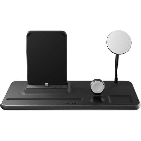 Zens 4-in-1 MagSafe + Watch + iPad Wireless Charging Station Black (ZEDC21B/00) - зображення 1