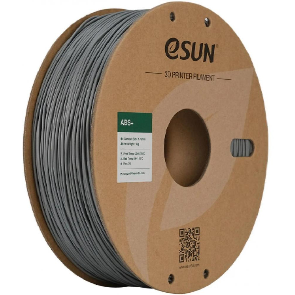 Esun ABS Plus Filament (пластик) для 3D принтера  1кг, 1.75мм, срібний (ABS+175S1) - зображення 1