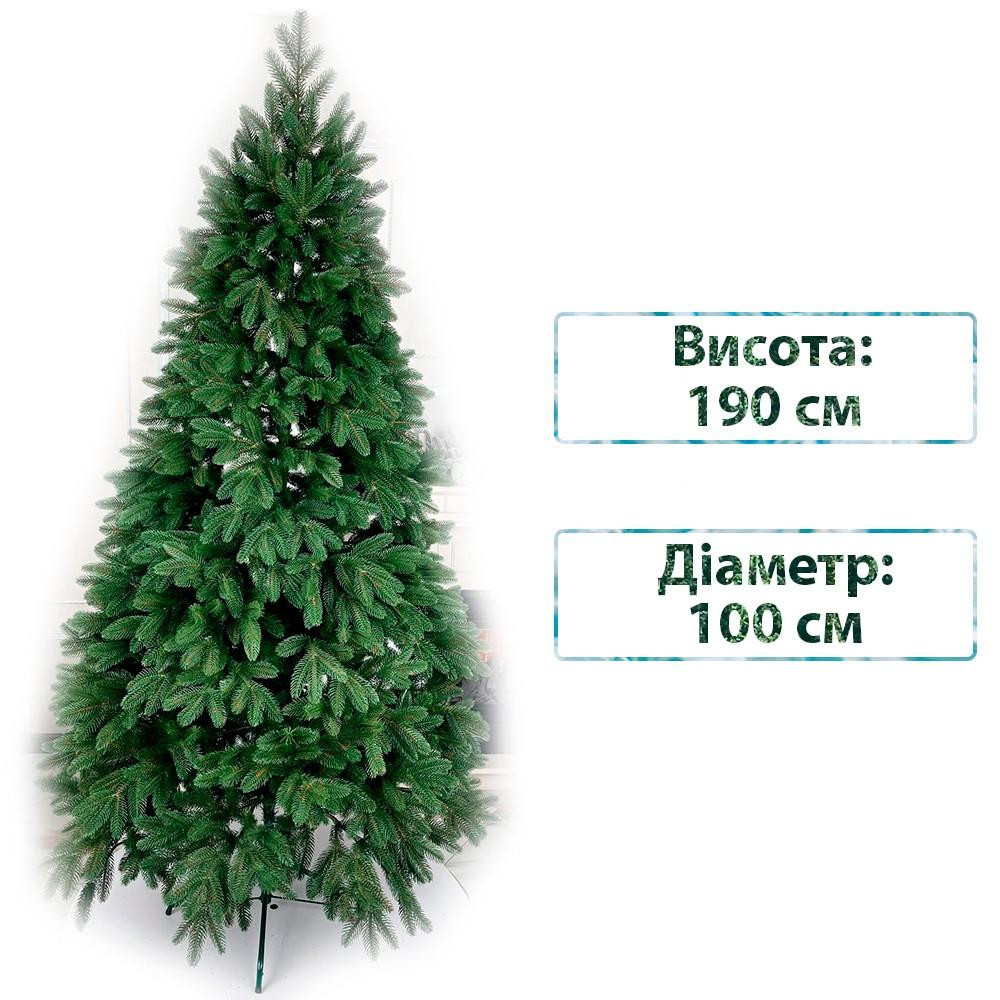 Смерека Новорічна ялинка штучна лита  пласт Premium 190 см Зелена Premium tree - 190 - зображення 1