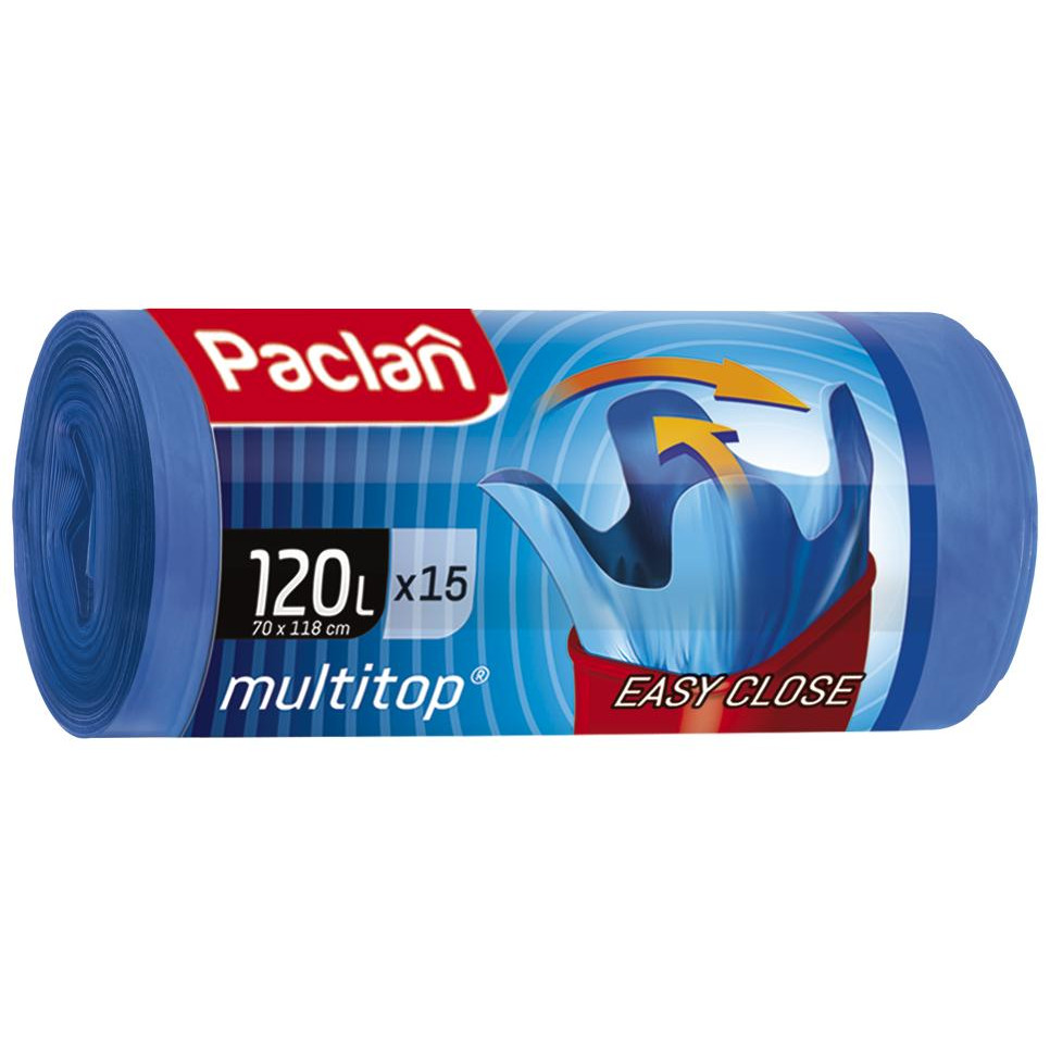 Paclan Мешки для мусора Multitop 120 л 15 шт (5900942134908) - зображення 1