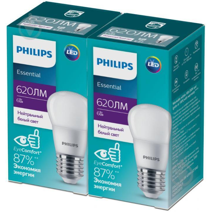 Philips ESS LED Lustre 6W 620Lm E27 840 P45NDFRRCA (929002971507) - зображення 1