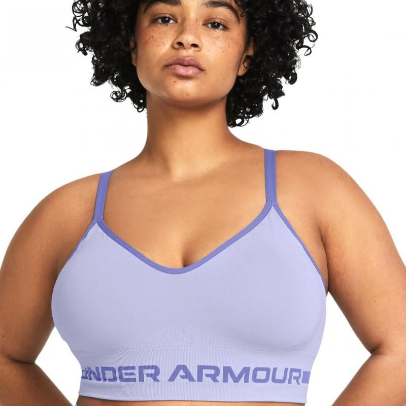 Under Armour Спортивний топ жіночий  Ua Seamless Low Long Bra 1357719-539 L Блакитний (196885273230) - зображення 1