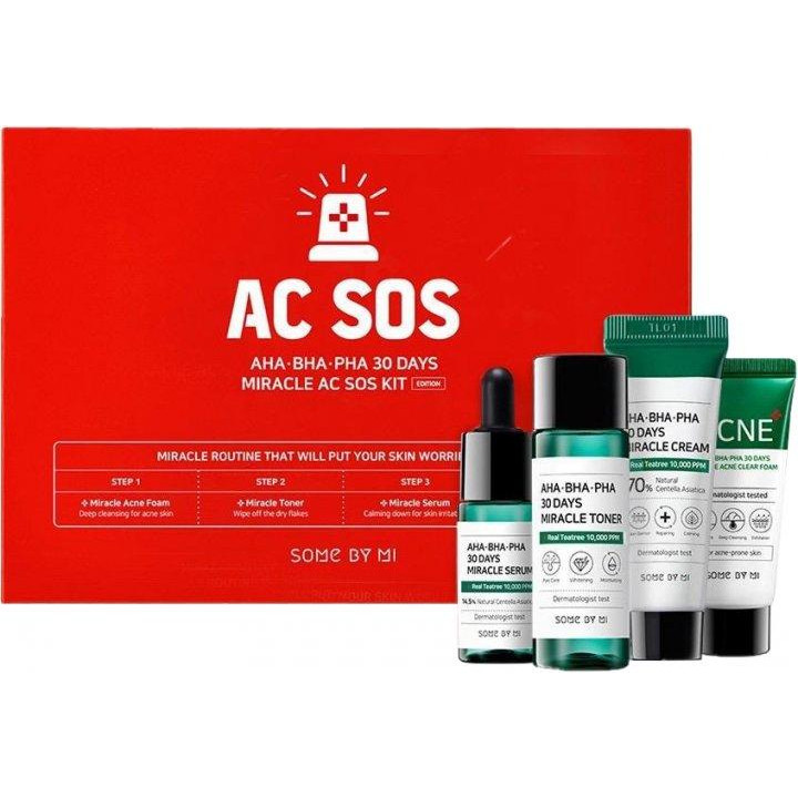 Some By Mi Набор миниатюр кислотных средств для проблемной кожи  AHA-BHA-PHA 30 Days Miracle AC SOS Kit (880964 - зображення 1