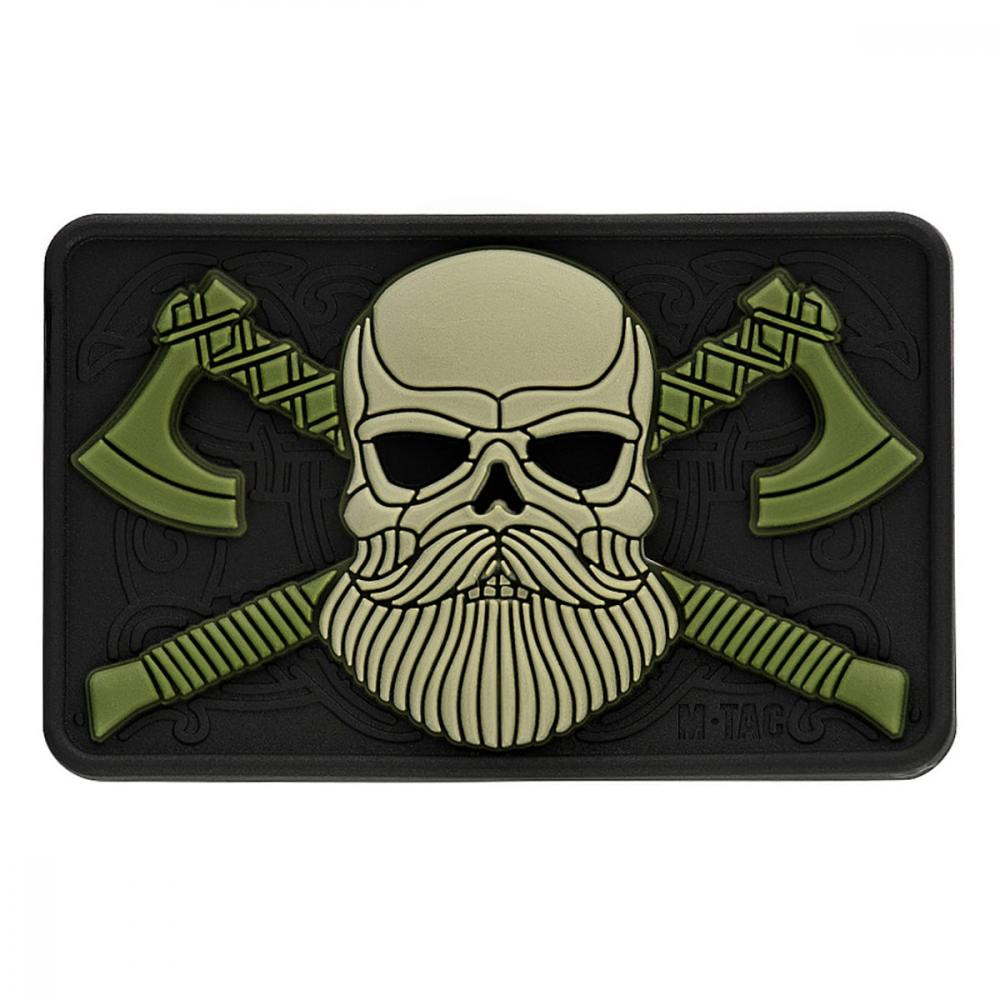 M-Tac Пластир  Bearded Skull 3D PVC - чорний/оливковий (51113201) - зображення 1