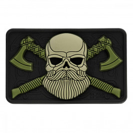   M-Tac Пластир  Bearded Skull 3D PVC - чорний/оливковий (51113201)