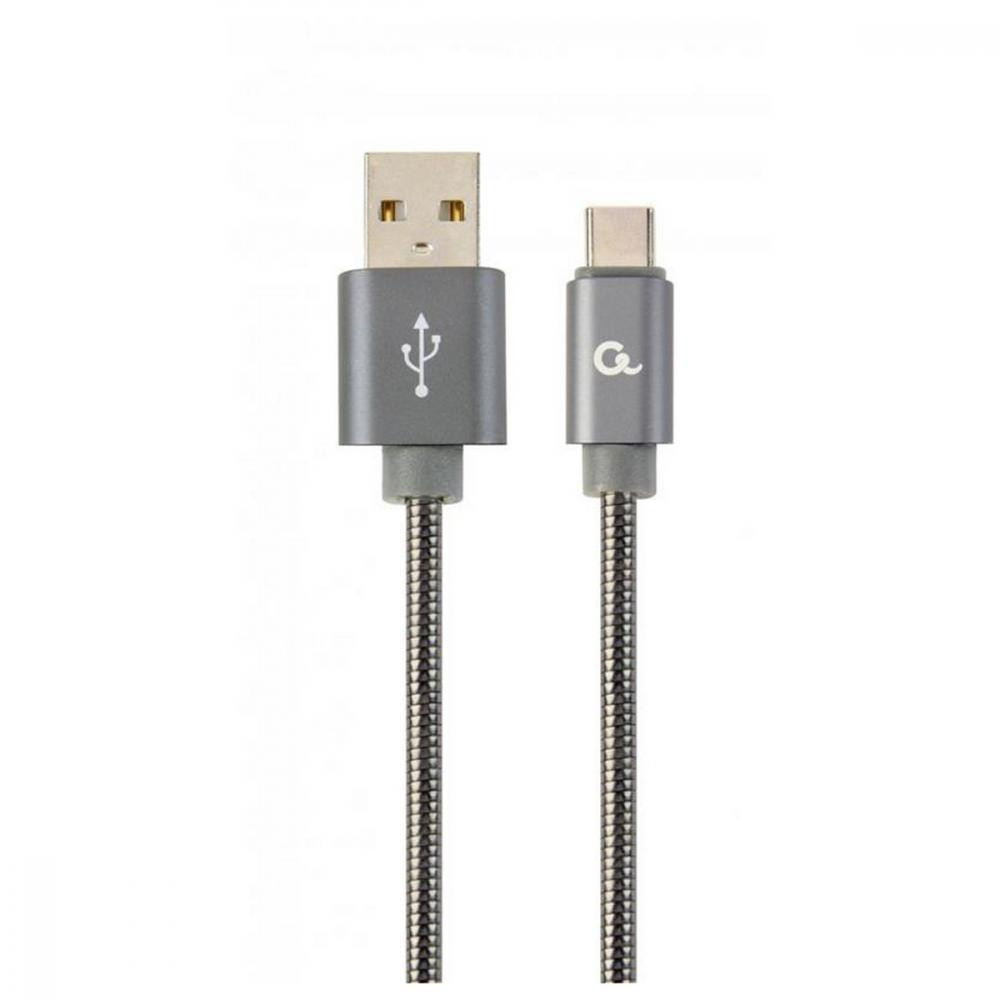 Cablexpert Premium steel USB2.0 CM/AM Gray 2m (CC-USB2S-AMCM-2M-BG) - зображення 1