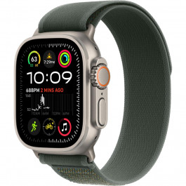   Apple Watch Ultra 2 GPS + Cellular 49mm Natural Titan. Case w. Green Trail Loop - S/M (MYT73+MXTN3)