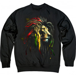   TKT Import Світшот бавовняний чорний з принтом Reggae Lion  7500174-black XXL