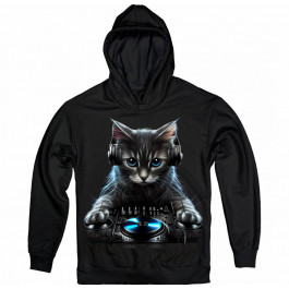   TKT Import Худі бавовняний чорний з принтом DJ Kitty  7000171-black XL