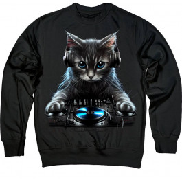   TKT Import Світшот бавовняний чорний з принтом DJ Kitty  7500171-black XS