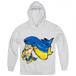   TKT Import Худі бавовняний білий з принтом Ukraine Hand with Flag  7000111 S