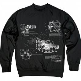   TKT Import Світшот бавовняний чорний з принтом Javelin  7500103-black XL