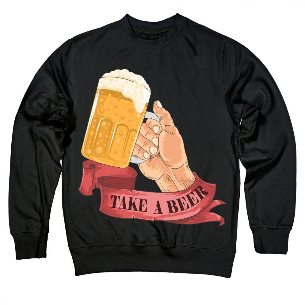 TKT Import Світшот бавовняний з принтом Beer Time in Black  750090-black M - зображення 1