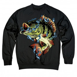   TKT Import Світшот бавовняний з принтом Angry Fish in Black  750047-black XS