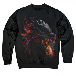   TKT Import Світшот бавовняний чорний з принтом Dragon Smile  7500187-black XXL