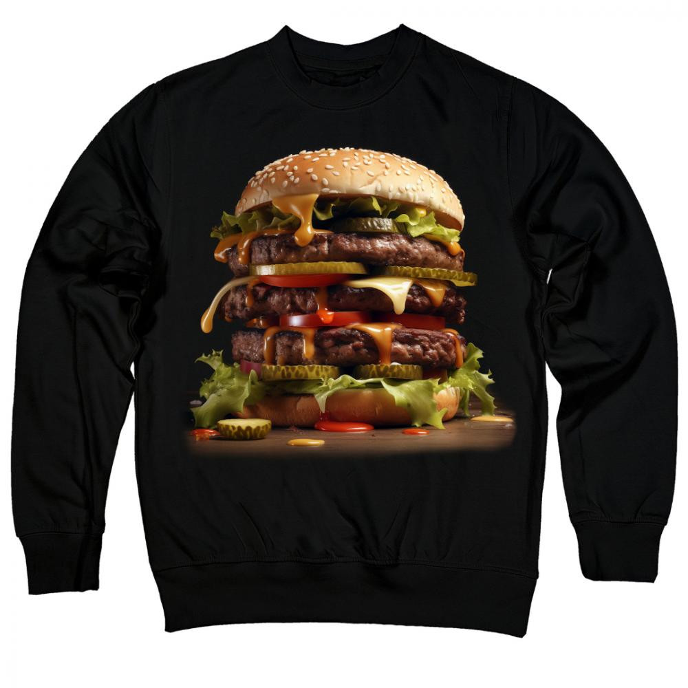 TKT Import Світшот бавовняний з принтом Burger in Black  7500226-black XS - зображення 1