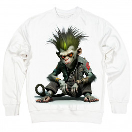   TKT Import Світшот бавовняний білий з принтом Punk Monkey  7500186 XL