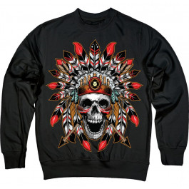   TKT Import Світшот бавовняний чорний з принтом Indian Skull  750020-black S