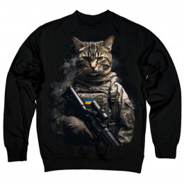   TKT Import Світшот бавовняний з принтом Military Cat  7500200-black S