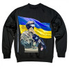 TKT Import Світшот бавовняний з принтом Ukrainian Flag and Warrior  7500110-black XXL - зображення 1