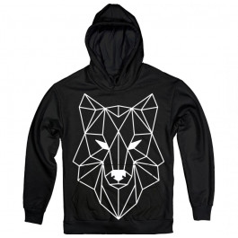   TKT Import Худі бавовняний чорний з принтом Geometric Wolf  700024-black L