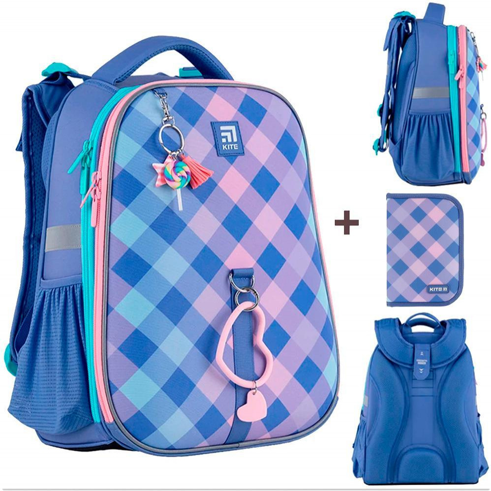 Kite Рюкзак шкільний каркасний  Education Purple Chequer 16 л фіолетовий K24-531M-2 - зображення 1