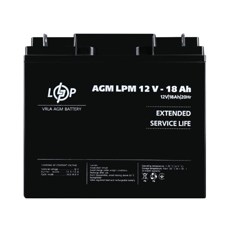 LogicPower AGM LPM 12V - 18 AH (10753) - зображення 1