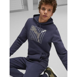   PUMA Худі чоловіче  ESS+ LOGO LAB Hoodie 67592406 S Navy (4099683883785)