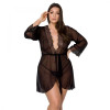 Passion AMBERLY PEIGNOIR black 6XL/7XL - Passion (SO7054) - зображення 1