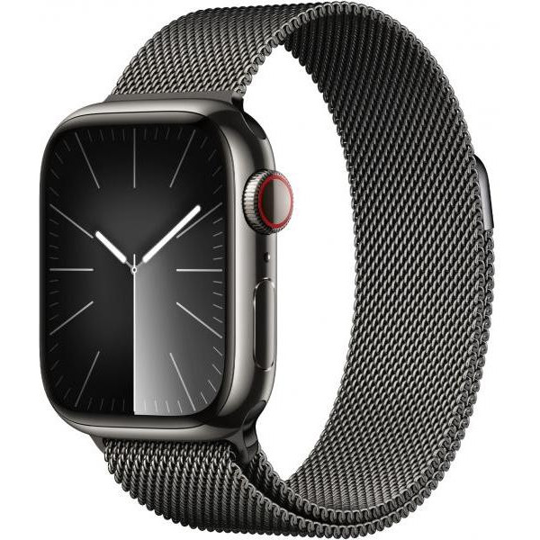 Apple Watch Series 9 GPS + Cellular 41mm Graphite S. Steel Case w. Graphite Milanese Loop (MRJA3) - зображення 1