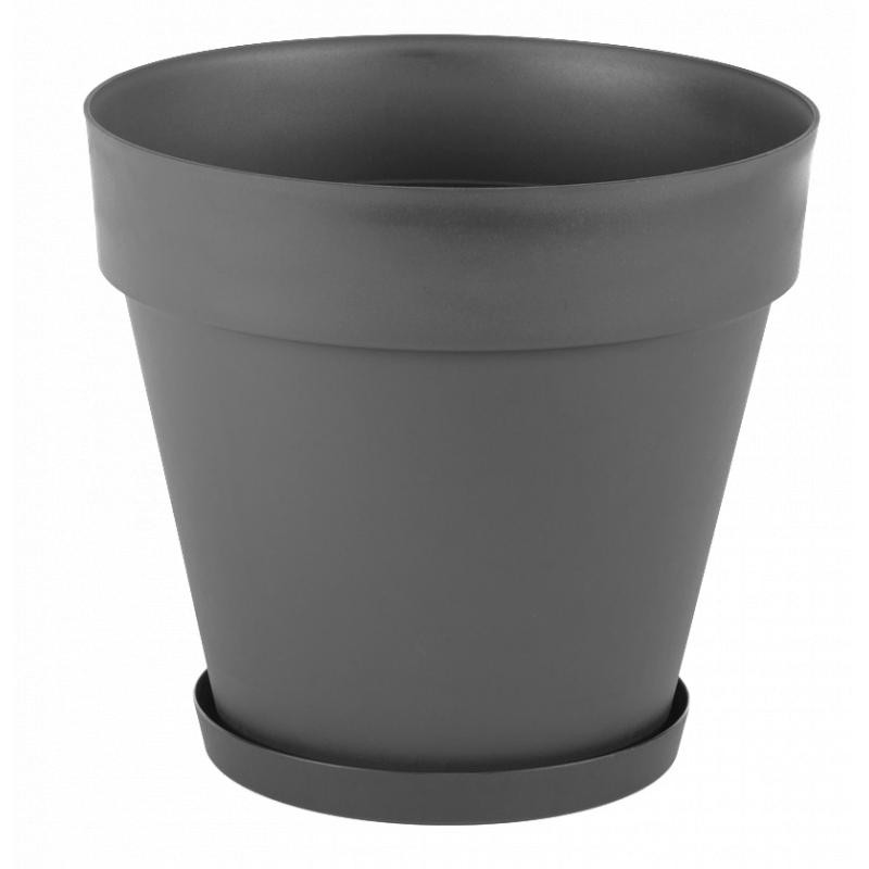 Serinova Горщик квітковий Yali Pot №4, 6 л, антрацитовий (8680648620796) - зображення 1