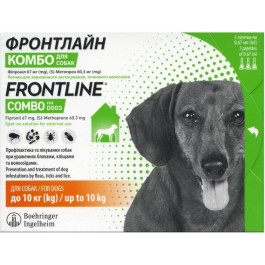   Frontline Краплі  Frontline Combo від бліх та кліщів для собак вагою 2-10 кг 3 піпетки (2000981200978)