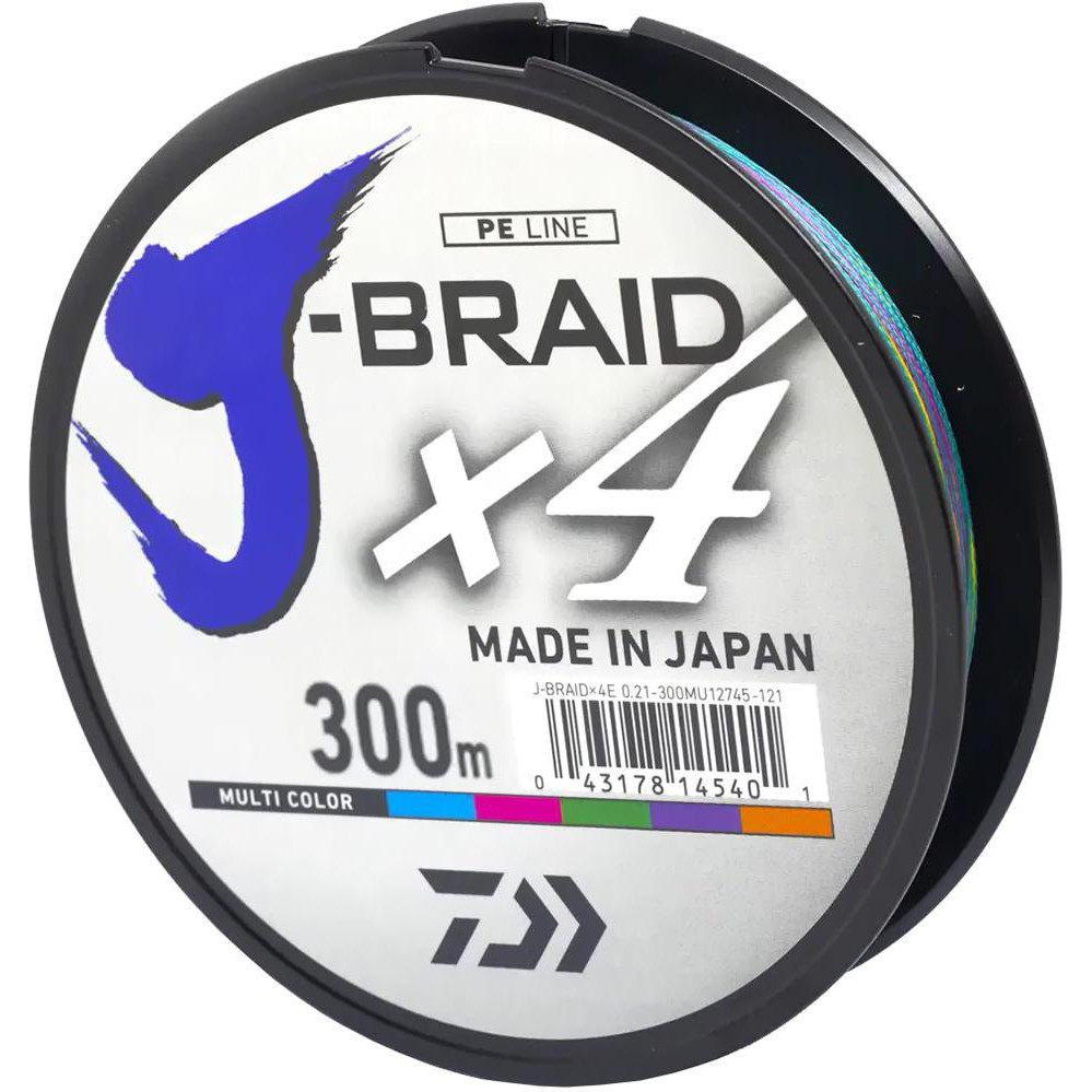 Daiwa J-Braid X4 / Multicolor / 0.19mm 300m 10.2kg (12745-119) - зображення 1