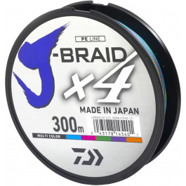   Daiwa J-Braid X4 / Multicolor / 0.19mm 300m 10.2kg (12745-119)