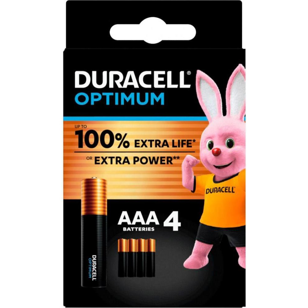 Duracell AAA bat Alkaline 4шт Optimum (5015596) - зображення 1