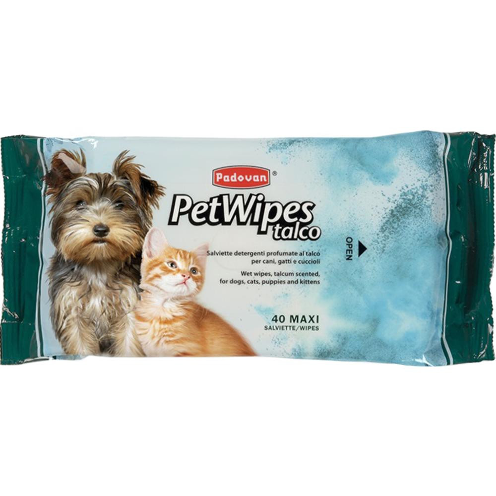 Padovan Очищающие влажные салфетки Pet Wipes Talco 40 шт (PP00464) - зображення 1