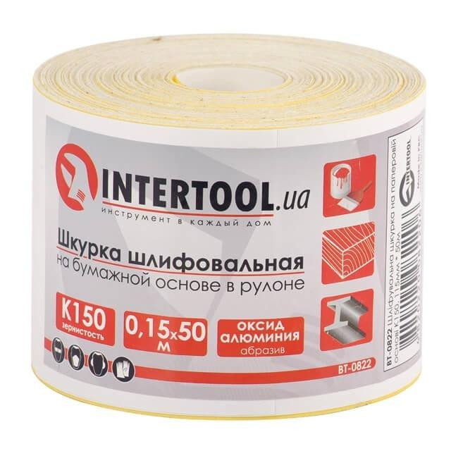 Intertool Шлифовальная шкурка  - 115 мм x 50 м x P150 бумага | BT-0822 - зображення 1