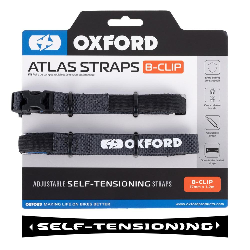 Oxford Ремені для кріплення сумок/багажу Oxford Atlas B-Clip 26mm x 2.0M Asphalt (Pair) - зображення 1