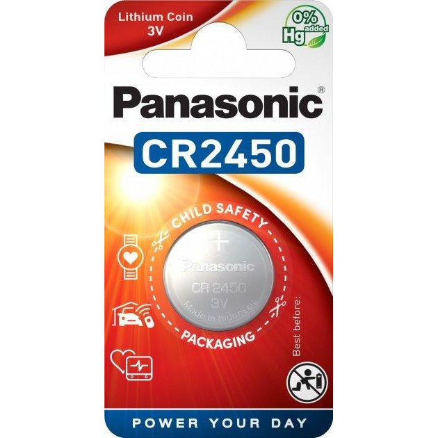 Panasonic CR-2450 bat(3B) Lithium 1шт (CR-2450EL/1B) - зображення 1