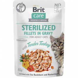   Brit Care Adult Sterilized Fillets in Gravy Tender Turkey 85 г (8595602565306)