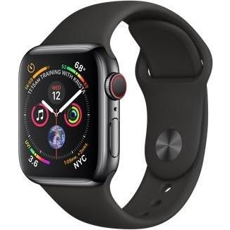 Apple Watch Series 4 GPS + LTE 40mm Black Steel w. Black Sport b. Black Steel (MTUN2, MTVL2) - зображення 1