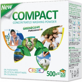   Green&Clean Стиральный порошок Compact для цветной одежды 500 г (4823069702267)