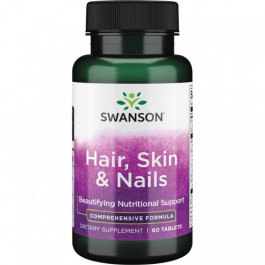   Swanson Swanson Hair, Skin & Nails 60 Tablets, для шкіри, волосся, нігтів