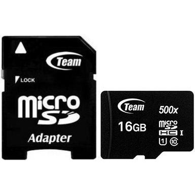 TEAM 16 GB microSDHC UHS-I + SD Adapter TUSDH16GCL10U03 - зображення 1