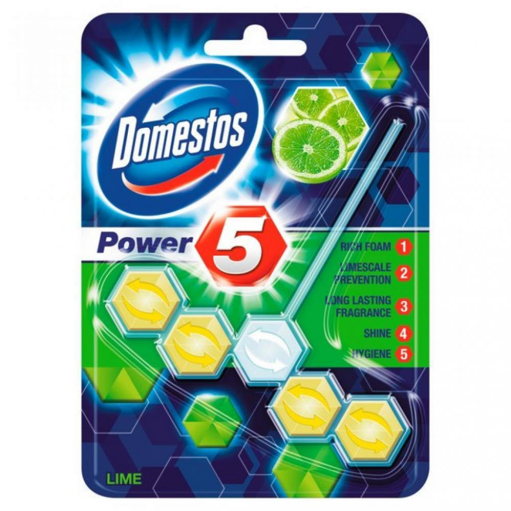 Domestos Блок для очищення унітазу  Power 5 Свіжість Лайма 55г (8710908715365) - зображення 1