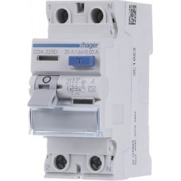   Hager 2P 25А 30mA A (CDA225D)